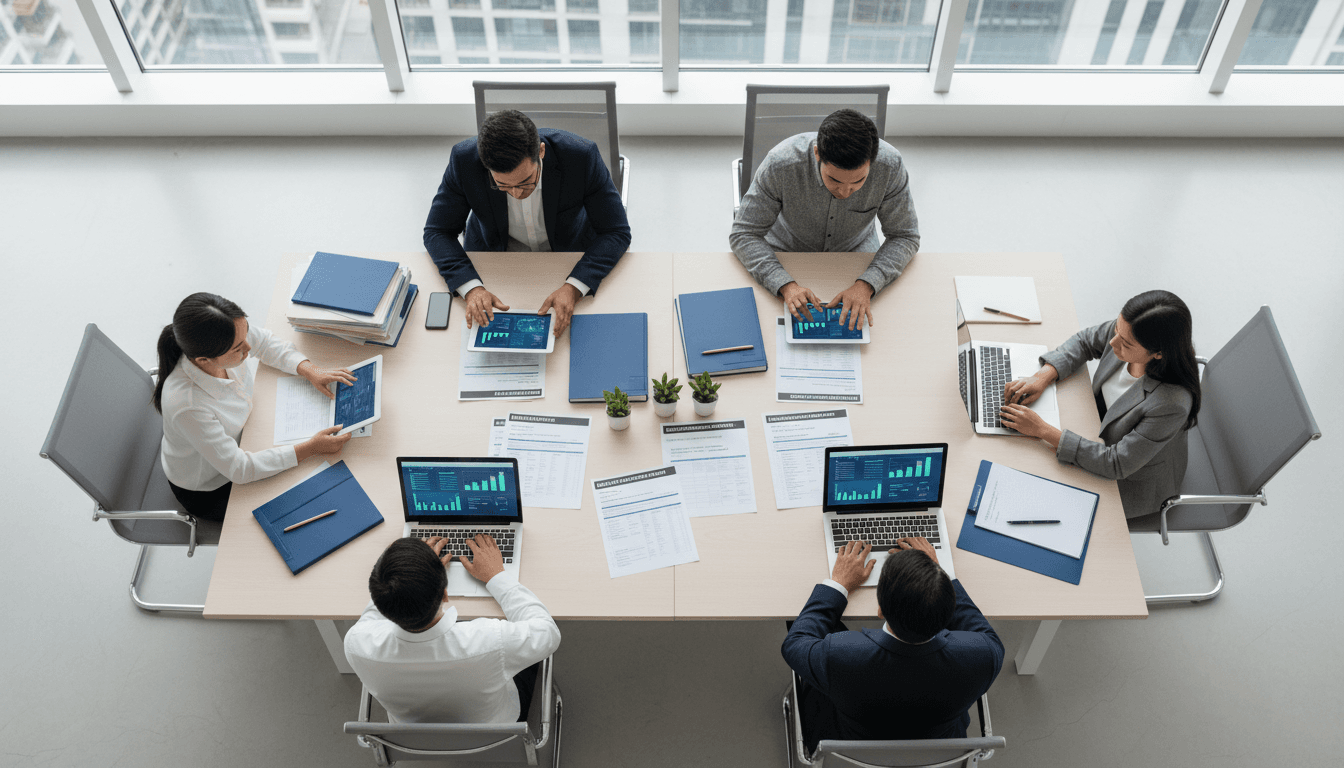 SafetyFives consultant reviewing health and safety compliance documentation with client